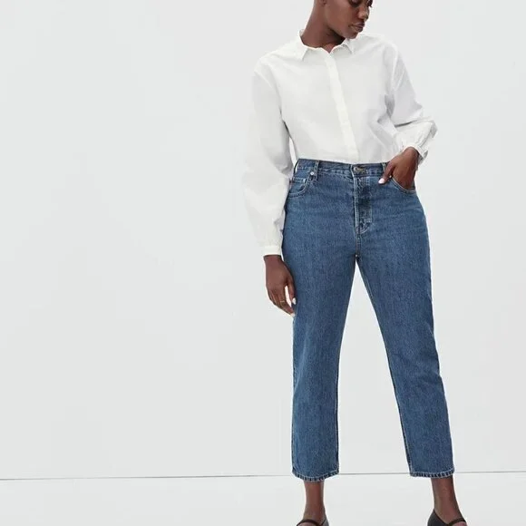 NWT Everlane The 90's Cheeky Straight Jean in Medium Blue - Size 26 - Picture 11 of 11